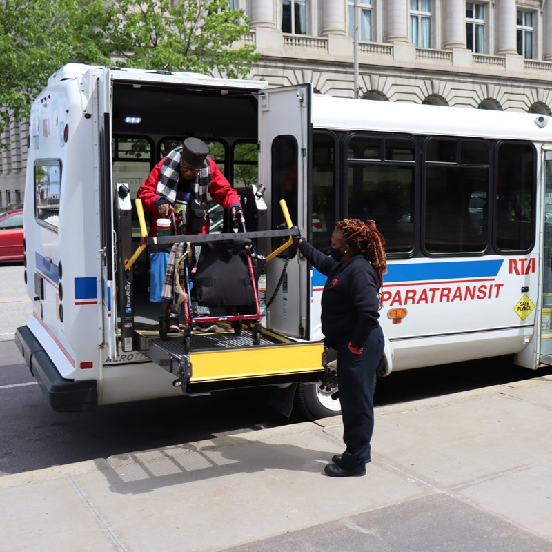 RTA accessible bus lift in action