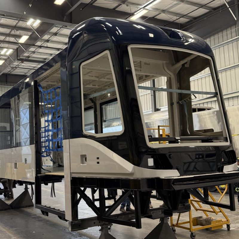 New GCRTA railcar undergoing assembly